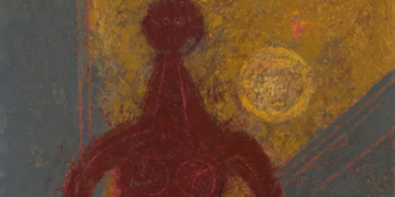 Obra de arte abstracto en la exposición Rebeldías vanguardistas