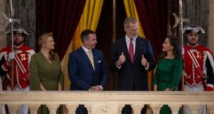 Los Reyes de España y los Grandes Duques de Luxemburgo en el Palacio Real