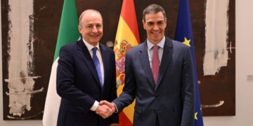 Pedro Sánchez and Micheál Martin discuss the priorities of the upcoming Irish Presidency of the EU