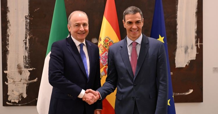 Pedro Sánchez and Micheál Martin discuss the priorities of the upcoming Irish Presidency of the EU