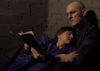 Escena de la obra 1984 en el teatro Fernán Gómez