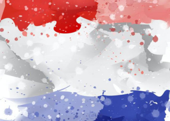 Ilustración abstracta con los colores de la bandera de Paraguay