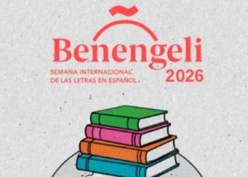 Logo del festival literario Benengeli 2026 con libros apilados