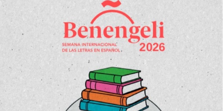 Logo del festival literario Benengeli 2026 con libros apilados