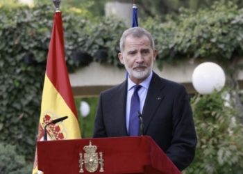 El Rey Felipe VI dando un discurso en un evento oficial.