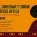 Cartel del evento sobre patrimonio cultural y literatura africana.