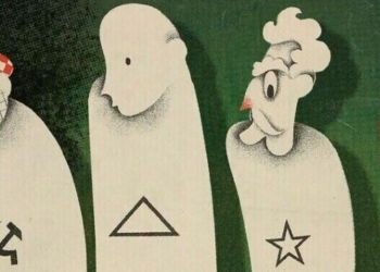 Ilustración que representa la conspiración judeo-masónica con símbolos políticos