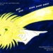 Ilustración colorida de un cometa con un rostro humano y fondo oscuro
