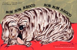 Ilustración de un perro durmiendo en un sofá rojo