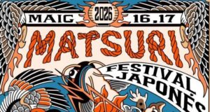 Cartel del Festival Matsuri 2026 en Barcelona con elementos japoneses