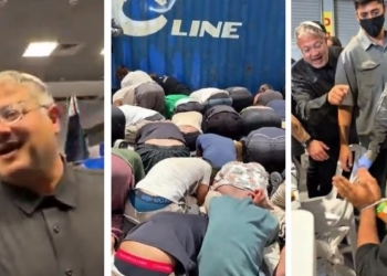 Ministro israelí y miembros de la Flotilla Global Sumud en un momento tenso.