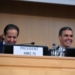 Pedro Sánchez sonriente durante su intervención en la Asamblea Mundial de la Salud