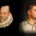 Retratos de Miguel de Cervantes y Gilberto Freyre en un seminario