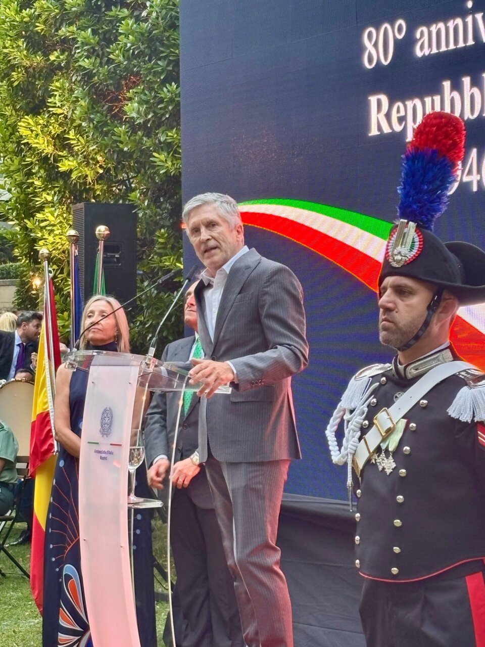 Discurso del embajador de Italia en la celebración del 80 aniversario de la República Italiana en Madrid.
