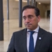 José Manuel Albares durante una declaración sobre el acuerdo entre EEUU e Irán