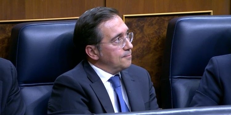 José Manuel Albares durante su intervención en el Pleno del Congreso sobre el Sáhara Occidental