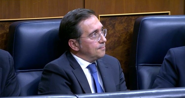 José Manuel Albares durante su intervención en el Pleno del Congreso sobre el Sáhara Occidental