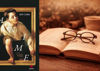 Portada del libro Anime de Roy Chen junto a un libro abierto y gafas