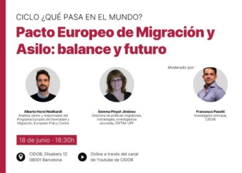 Expertos discutiendo el Pacto Europeo de Migración y Asilo en CIDOB