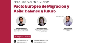 Expertos discutiendo el Pacto Europeo de Migración y Asilo en CIDOB