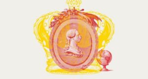 Ilustración de Carlos III con corona y globo terráqueo