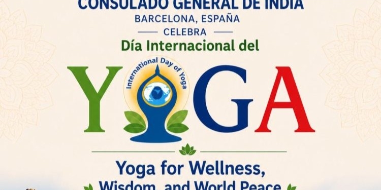 Cartel del Día Internacional del Yoga en Barcelona