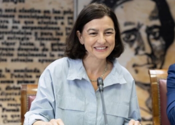 Eva Granados durante su intervención en el Senado sobre irregularidades contables