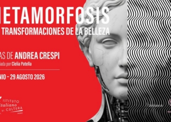 Cartel de la exposición Metamorfosis de Andrea Crespi en el Instituto Italiano de Cultura de Madrid