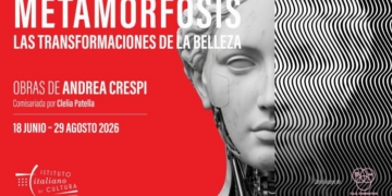 Cartel de la exposición Metamorfosis de Andrea Crespi en el Instituto Italiano de Cultura de Madrid