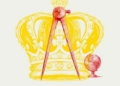 Ilustración de un compás y un globo terráqueo sobre un fondo amarillo