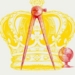 Ilustración de un compás y un globo terráqueo sobre un fondo amarillo