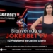 Presentadora de Jokerbet TV en un set moderno y colorido.