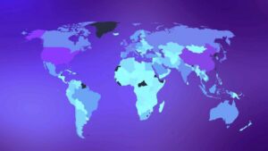Mapa mundial que muestra la presencia global de países en 2025.