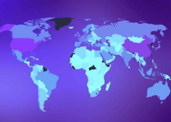 Mapa mundial que muestra la presencia global de países en 2025.