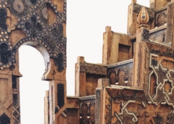 Detalle del minbar de la mezquita Kutubiyya en Marrakech