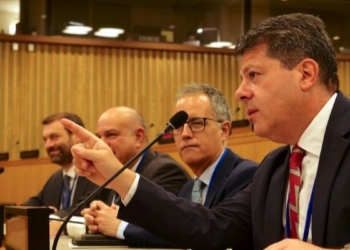 Fabián Picardo hablando en la ONU sobre Gibraltar y la UE