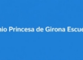 Logo del Premio Princesa de Girona Escuela del Año en fondo azul