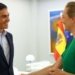 Pedro Sánchez y Yulia Navalnaya durante una reunión en La Moncloa