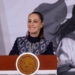 Claudia Sheinbaum durante una conferencia de prensa en Palacio Nacional