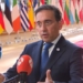José Manuel Albares hablando sobre política exterior en una conferencia de prensa