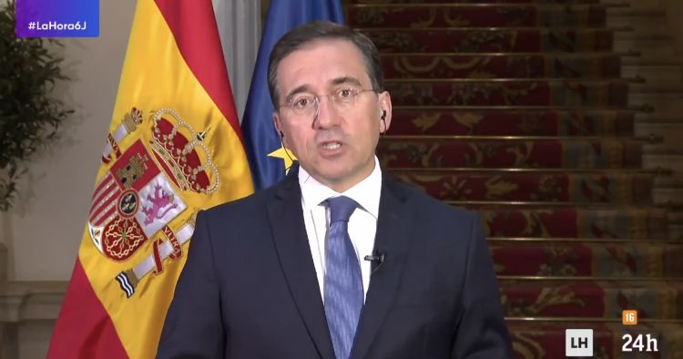José Manuel Albares hablando sobre el gasto en defensa de España