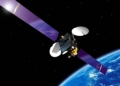 Satélite Artemis de la ESA orbitando la Tierra en el espacio