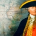 Retrato de un almirante español con un mapa antiguo de fondo