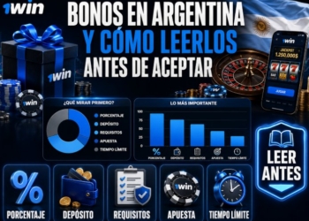 Infografía sobre bonos en Argentina para 1win y cómo leerlos