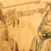Ilustración de Averroes conversando con otro filósofo en un manuscrito antiguo