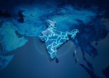 Mapa de India con un diseño moderno y tecnológico