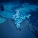 Mapa de India con un diseño moderno y tecnológico