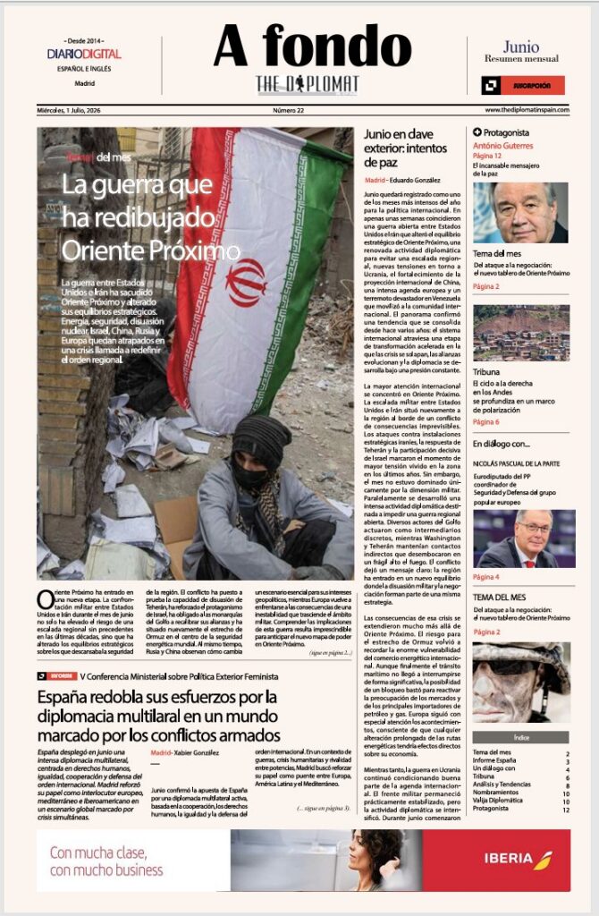 Portada de la revista The Diplomat con tema sobre Oriente Próximo.