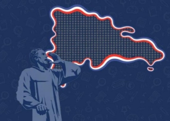 Ilustración del Premio al Mérito Escolar con figura y mapa de República Dominicana