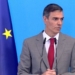 Pedro Sánchez defendiendo política exterior en conferencia de prensa